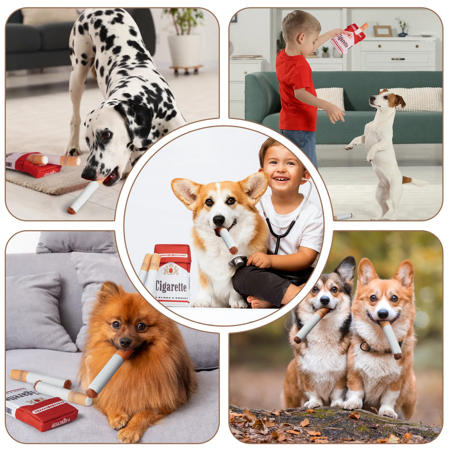 3 Packs Squeaky Puff Stick Interactive Toys with a Box
