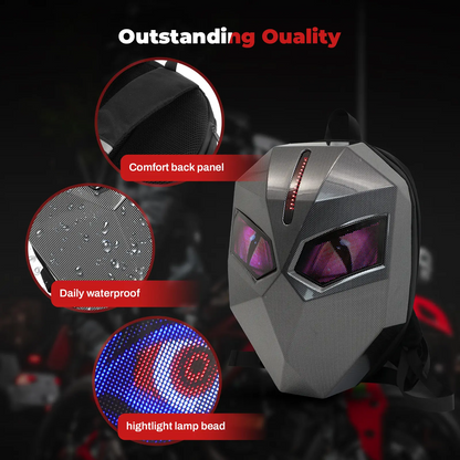 LED Backpack With DIY Programmable Full Color Screen Motorcycle Backpack for Men
