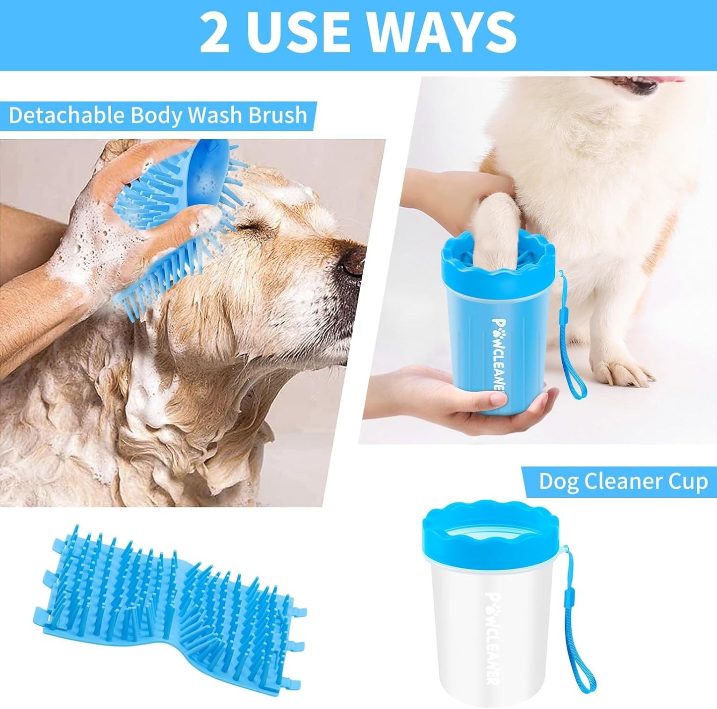 Dog Paw Cleaner, Washer, Pet Foot Cleaner for Small, Medium, Large Breed Dogs/Cats (with 3 absorbent towels)