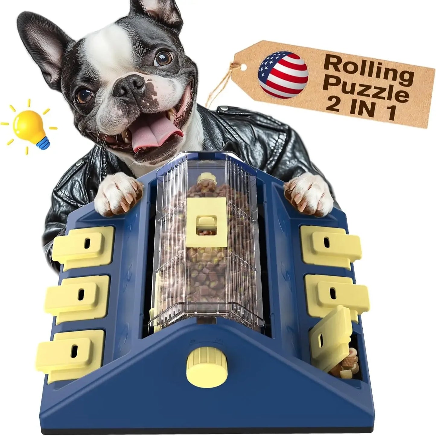 Treat Puzzles For Aggressive Chewers, Dogs' Mental Stimulation Food Slow Dispenser Toy