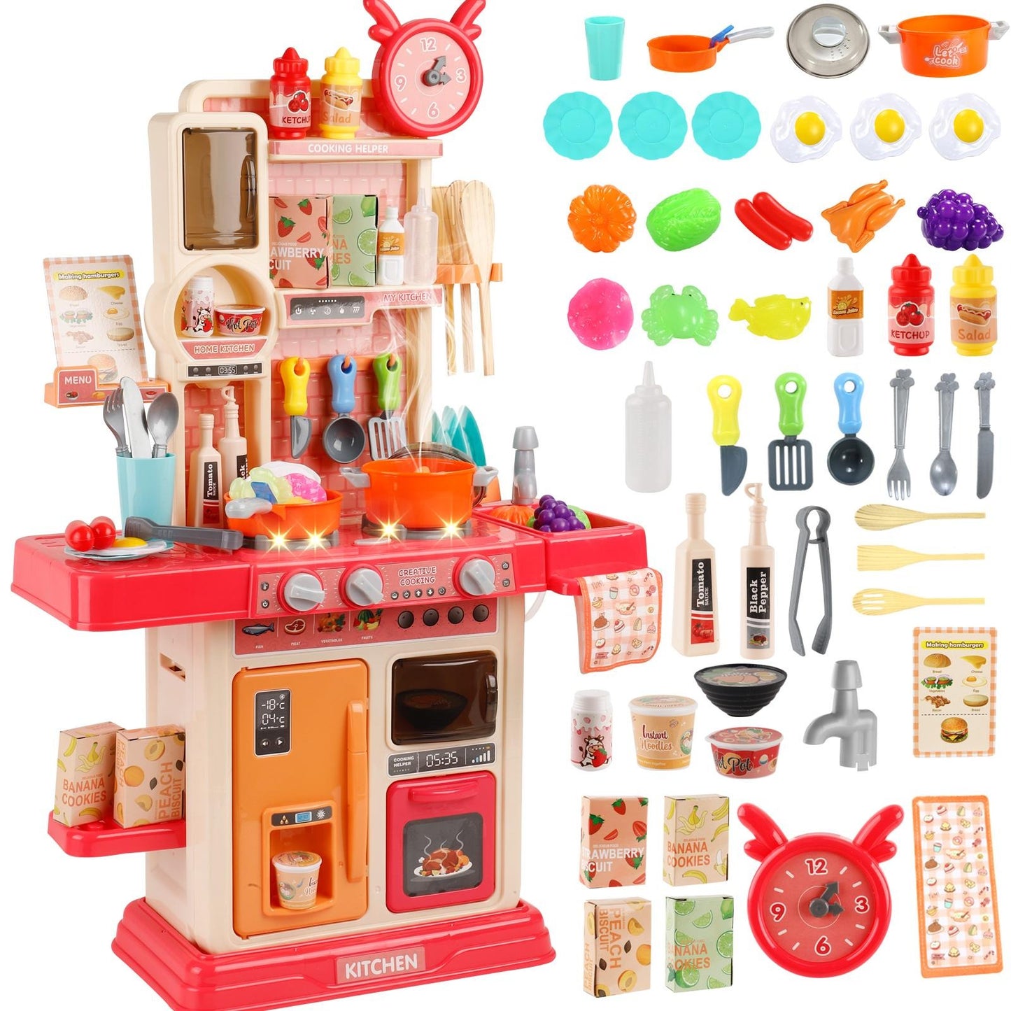 Children's Realistic Kitchen Toy Set (45-Piece)