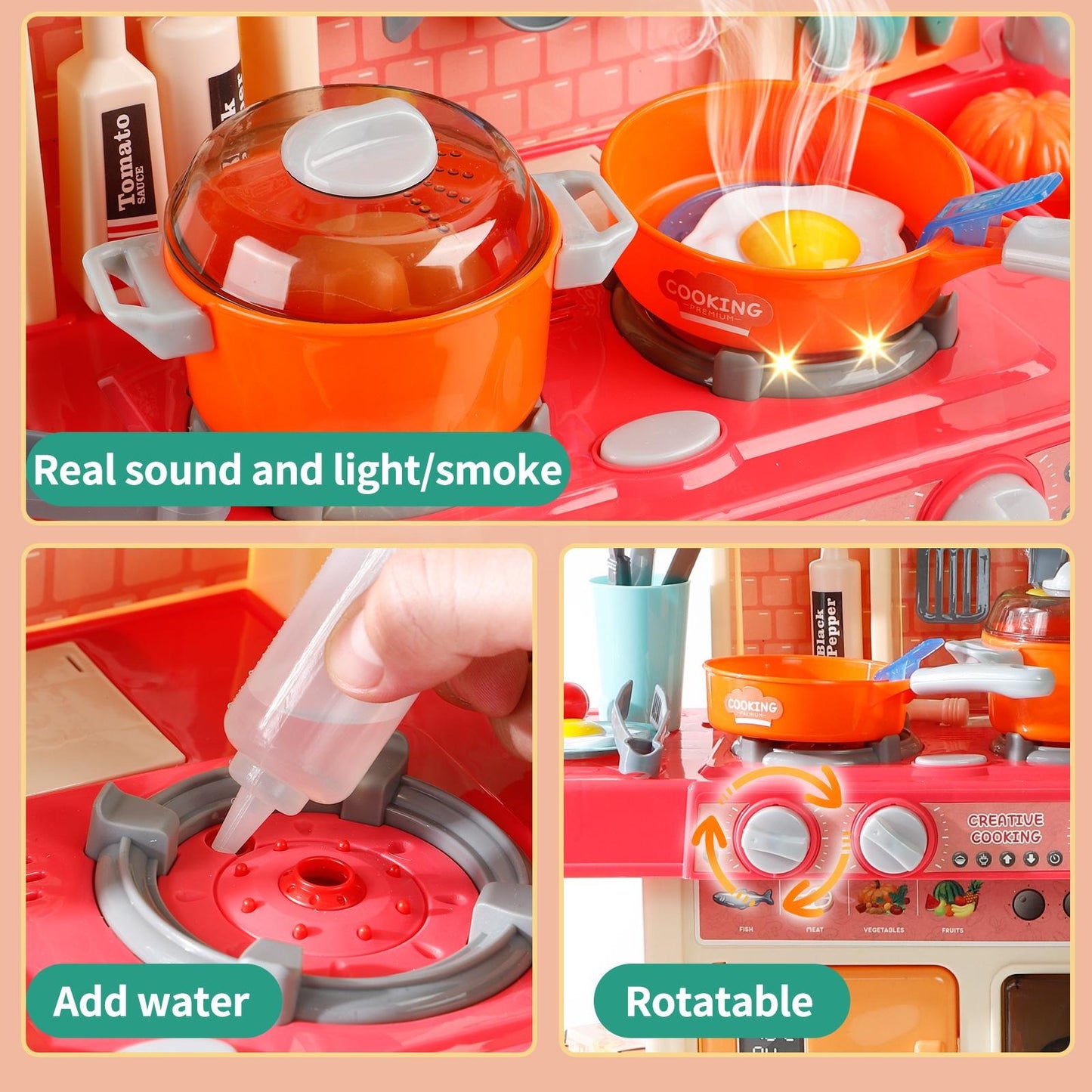 Children's Realistic Kitchen Toy Set (45-Piece)