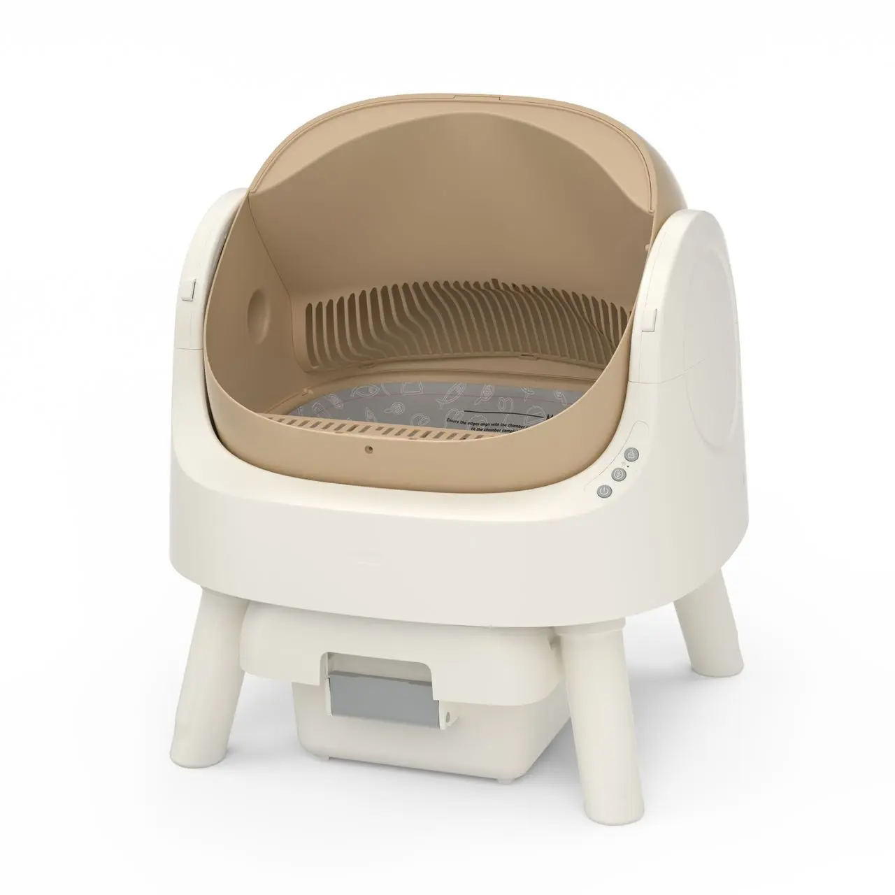 Open-Top Odor-Free Waste Disposal Self-Cleaning Cat Litter Box