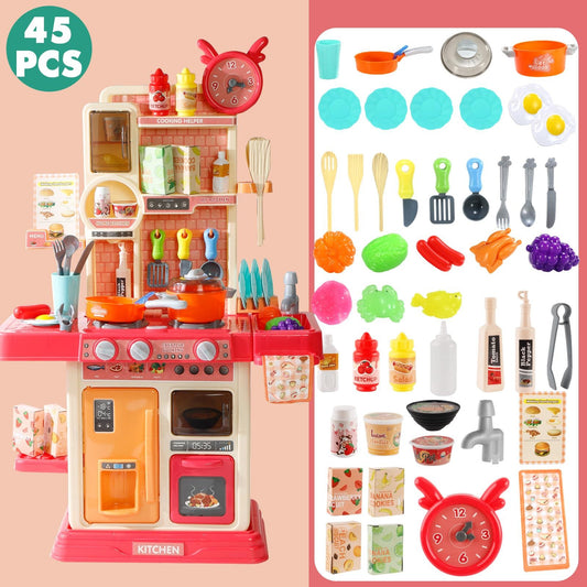 Children's Realistic Kitchen Toy Set (45-Piece)