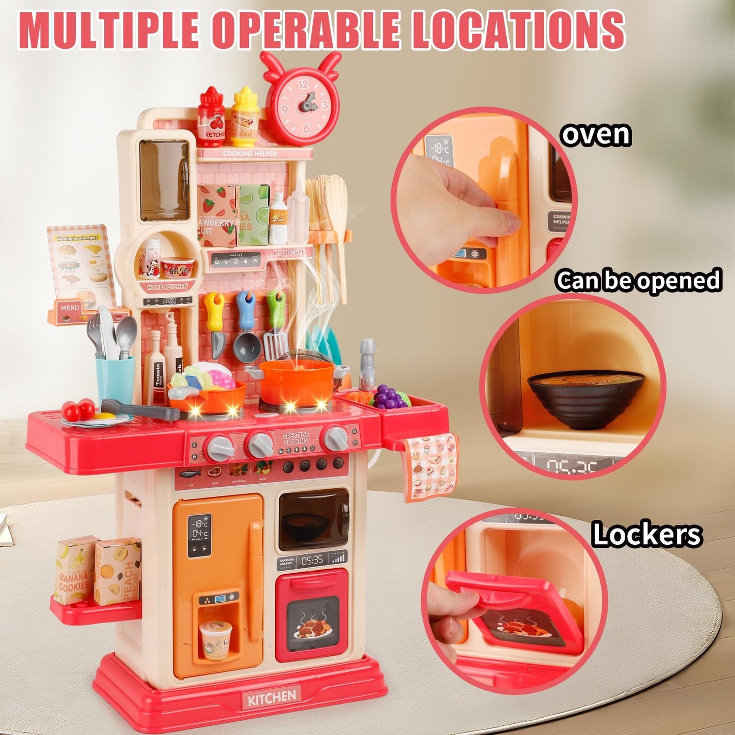 Children's Realistic Kitchen Toy Set (45-Piece)