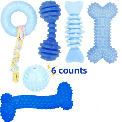 6 Counts Mixed Style Dog Teeth Cleaning Toy  Set