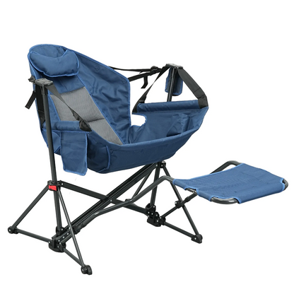 Hammock-Style Rocking Camping Chair with Footrest