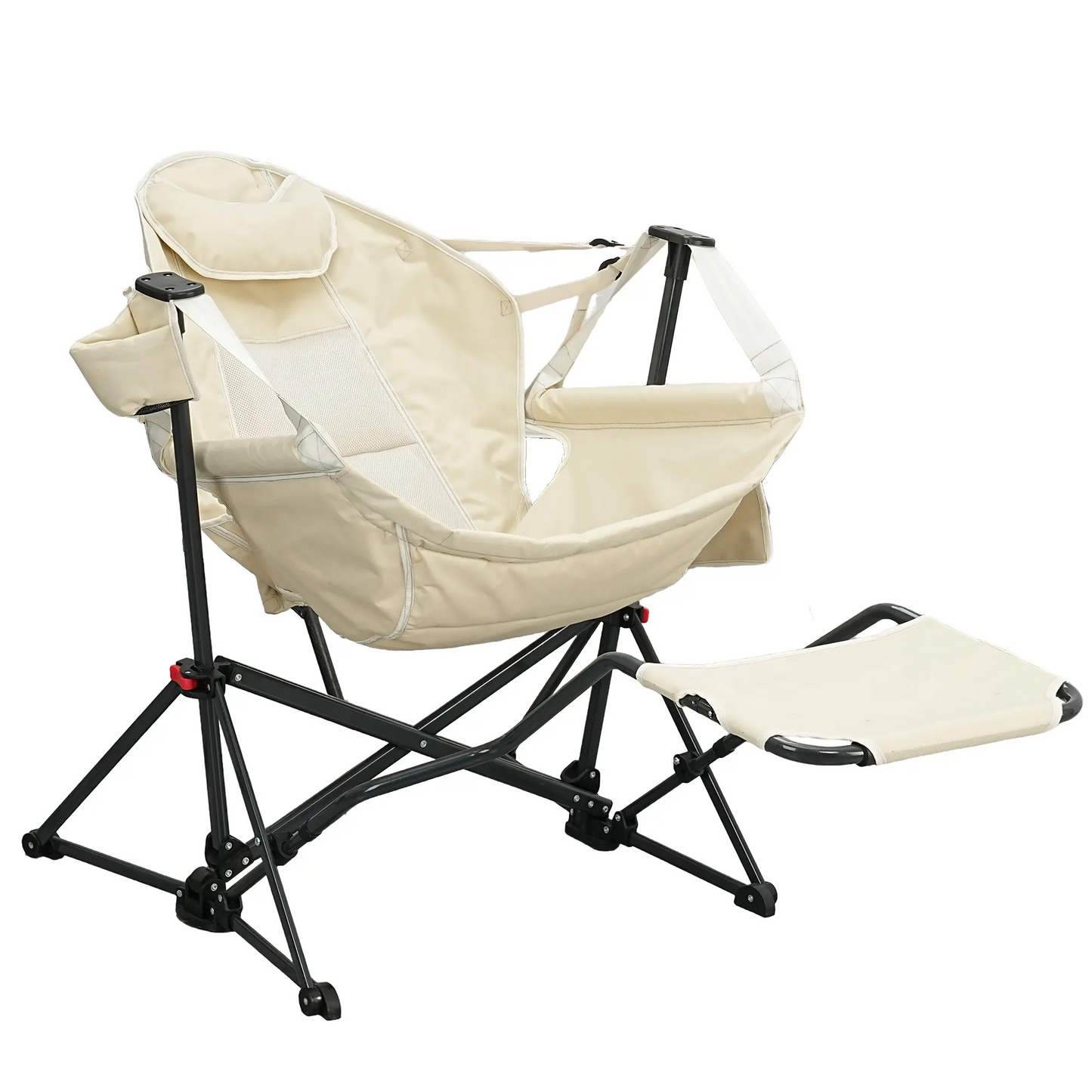 Hammock-Style Rocking Camping Chair with Footrest
