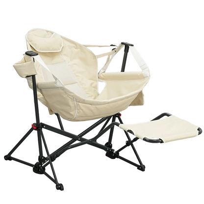 Hammock-Style Rocking Camping Chair with Footrest