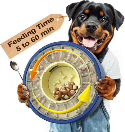 Large Size & Capacity Spinning Dog Puzzle Feeder, Actually Slows Down Eating to 5-60 Minutes, Anti-Gulping Mental Enrichment For Dogs, Treat & Food Dispenser Toy