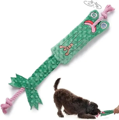 Toad of War Dog Rope Toy, Christmas gift, Durable Rope Toy for Tug of War, Interactive Squeaky Tug Toy for Small Medium Dogs
