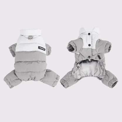 Winter Dog Warm Clothes Outdoor Puppy Teddy Bichon Schnauzer Poodle Four-Legged Coat, Waterproof Windproof Pet Cotton Jacket for Cold Weather