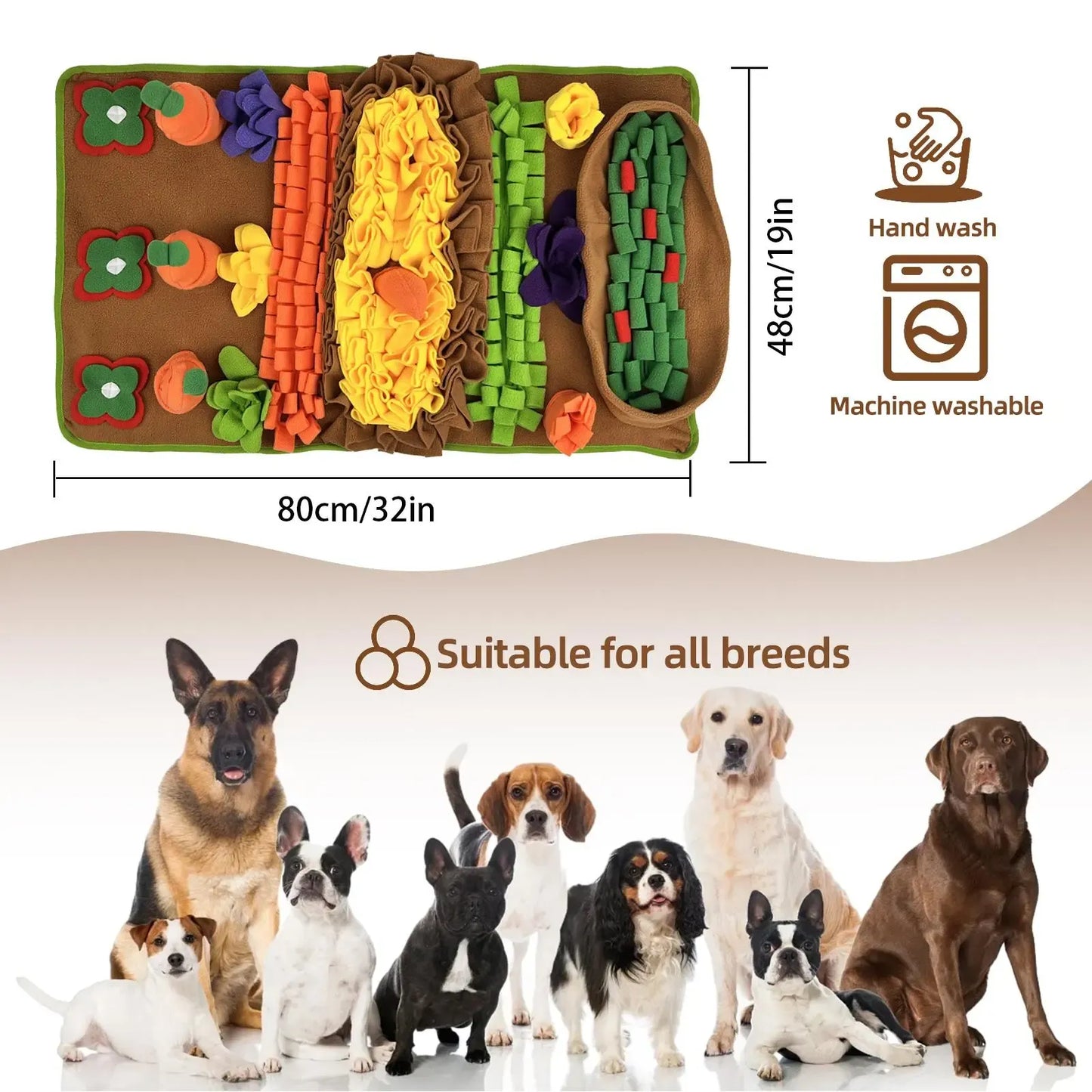 Pet Feeding Sniffing Mat, Slow Food Mat Encourages Natural Foraging Skills, Training & Stress Release