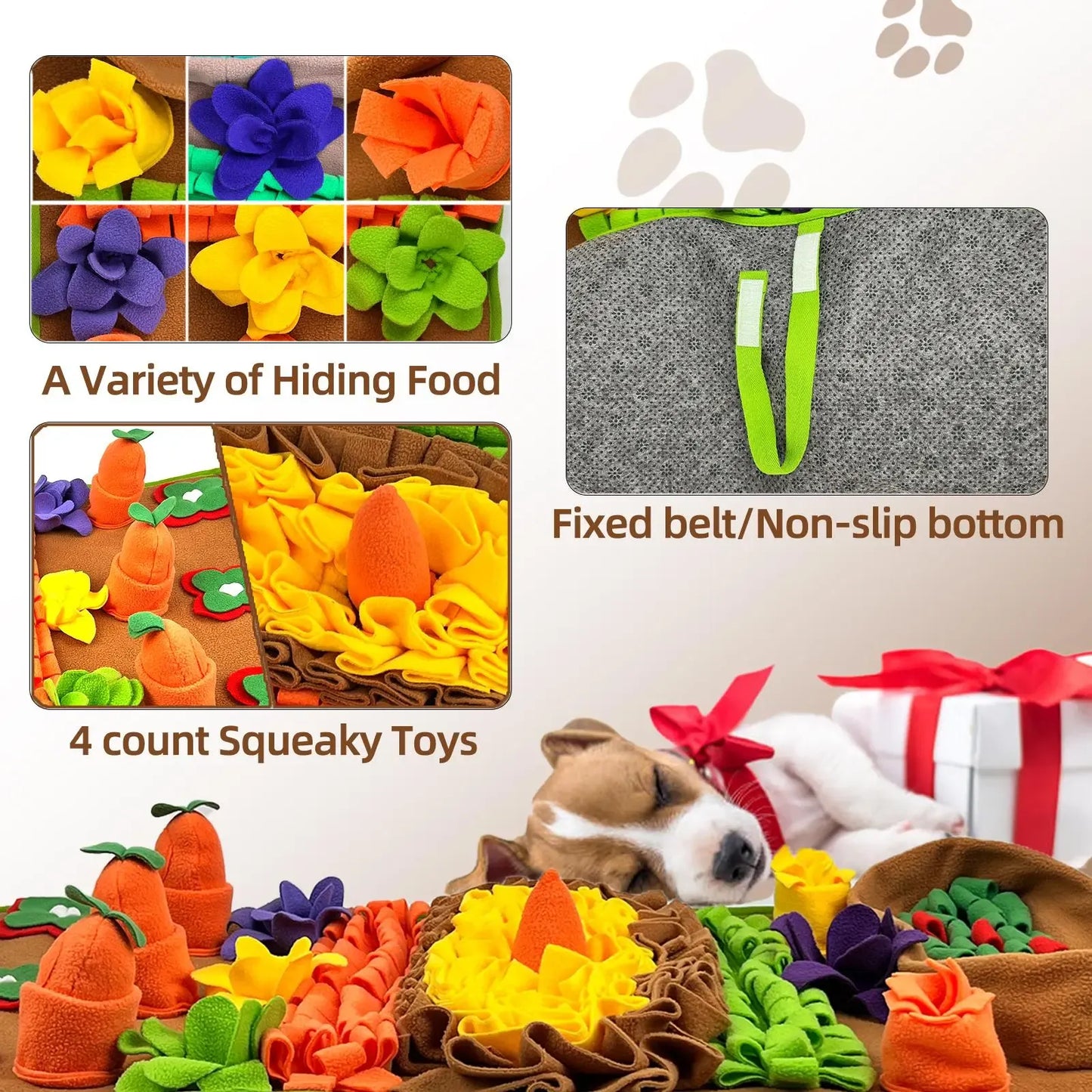 Pet Feeding Sniffing Mat, Slow Food Mat Encourages Natural Foraging Skills, Training & Stress Release