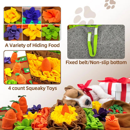 Pet Feeding Sniffing Mat, Slow Food Mat Encourages Natural Foraging Skills, Training & Stress Release