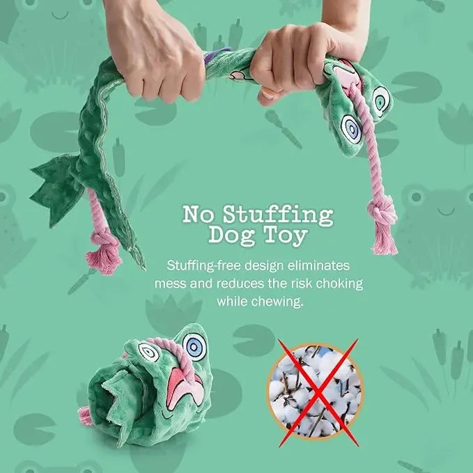 Toad of War Dog Rope Toy, Christmas gift, Durable Rope Toy for Tug of War, Interactive Squeaky Tug Toy for Small Medium Dogs