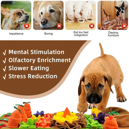 Pet Feeding Sniffing Mat, Slow Food Mat Encourages Natural Foraging Skills, Training & Stress Release