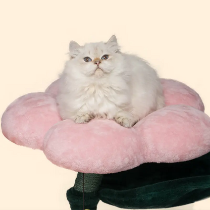 Flower Cat Tree Tower for Multi-Cat Household, Large Floral Platforms for Indoor Cats up to 30lbs with Interactive Bee Toy Scratching Posts