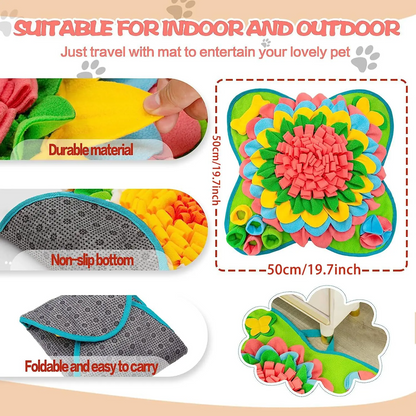 Flower Design Indestructible Pet Snuffle Mat