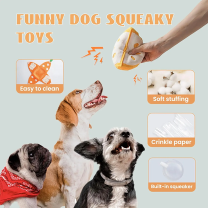 5-in-1 Orange Squeaky Hide and Seek Puzzle Enrichment Toys