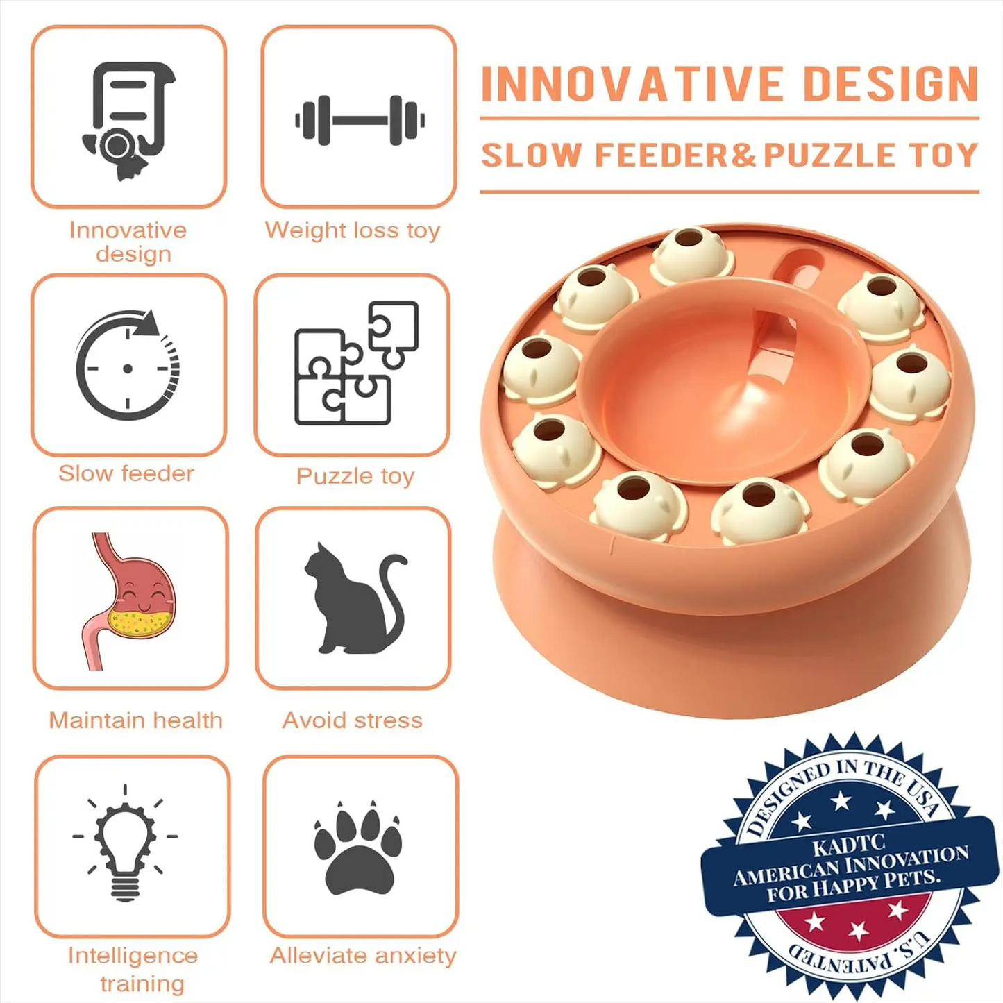 Cat Puzzle Feeder for Indoor Cats, Kitten Enrichment Toys