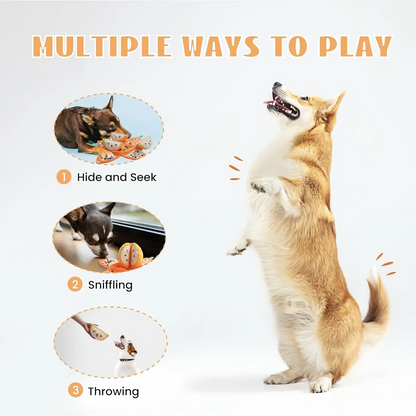 5-in-1 Orange Squeaky Hide and Seek Puzzle Enrichment Toys