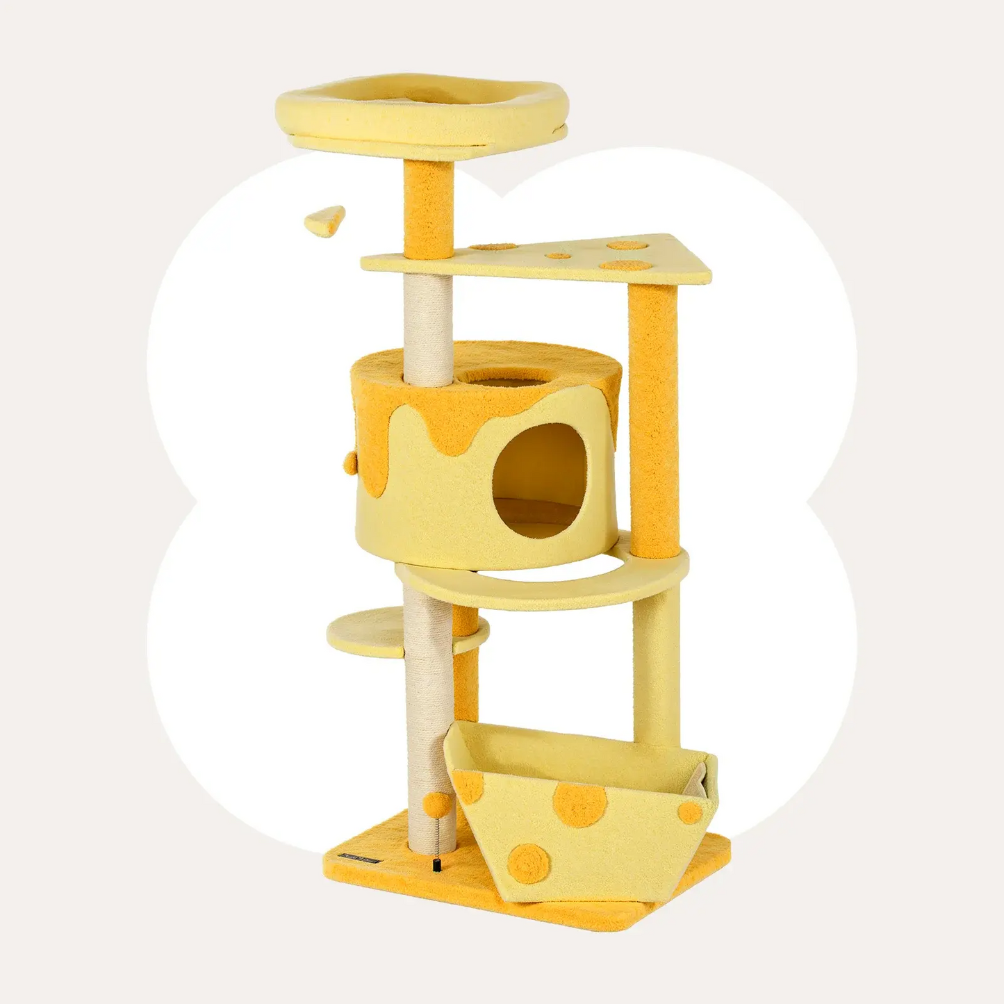 Transformable Cheese Cat Tree with Playful Design and Durable Construction for Cats