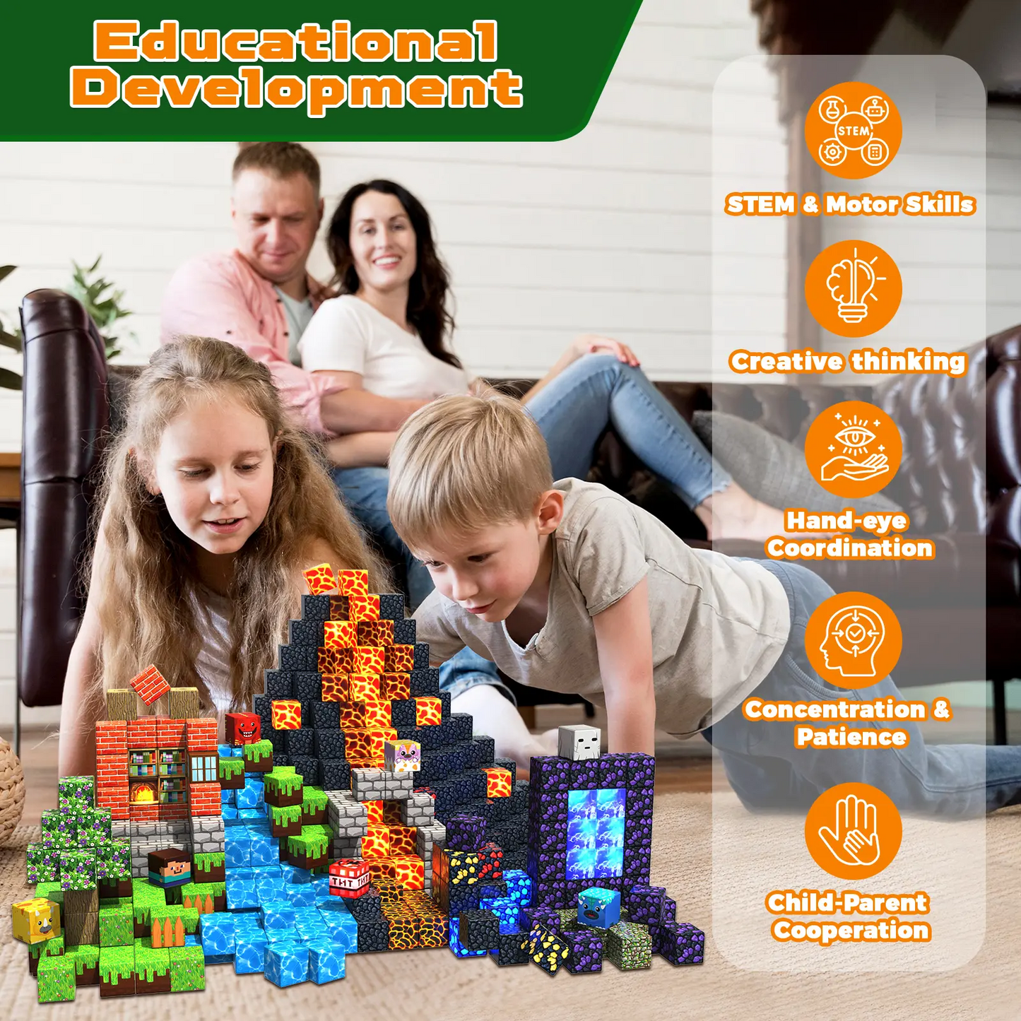 Magnetic Blocks-150PCS Magnetic Building STEM Montessori Sensory Toys for Kids Boys Girls Ages 4-8 Christmas Birthday Gifts Multifunction