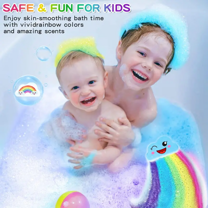 🔥LAST DAY 50% OFF - 🌈Rainbow Natural Bath Bombs with Mega Bubbles🛁 One Bomb Fills the Whole Tub 🎁