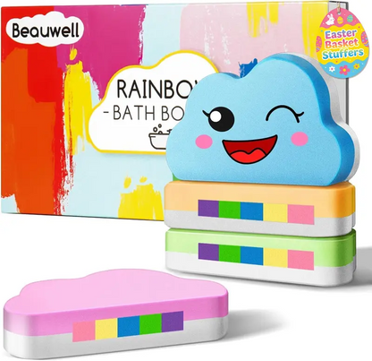 🔥LAST DAY 50% OFF - 🌈Rainbow Natural Bath Bombs with Mega Bubbles🛁 One Bomb Fills the Whole Tub 🎁