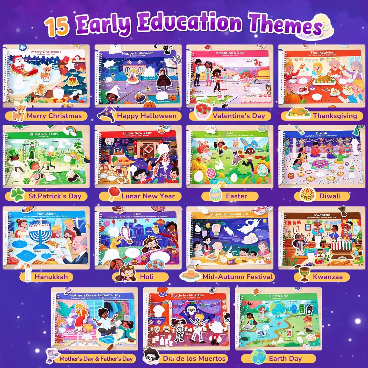 📖 Montessori Preschool Busy Book (15 Themes)