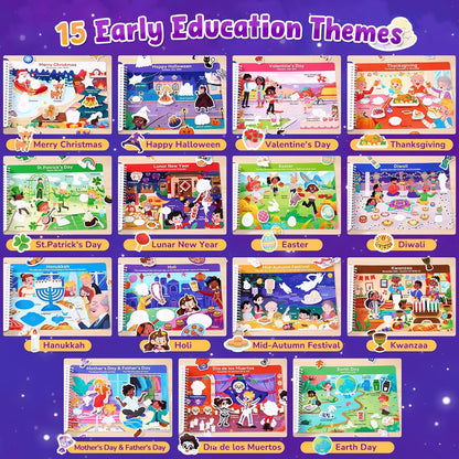 📖 Montessori Preschool Busy Book (15 Themes)
