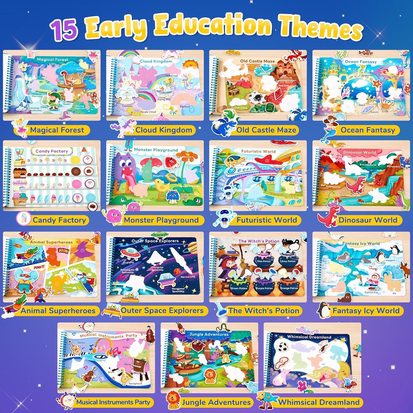📖 Montessori Preschool Busy Book (15 Themes)