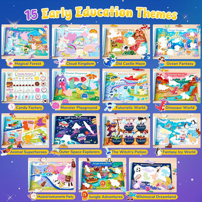 📖 Montessori Preschool Busy Book (15 Themes)