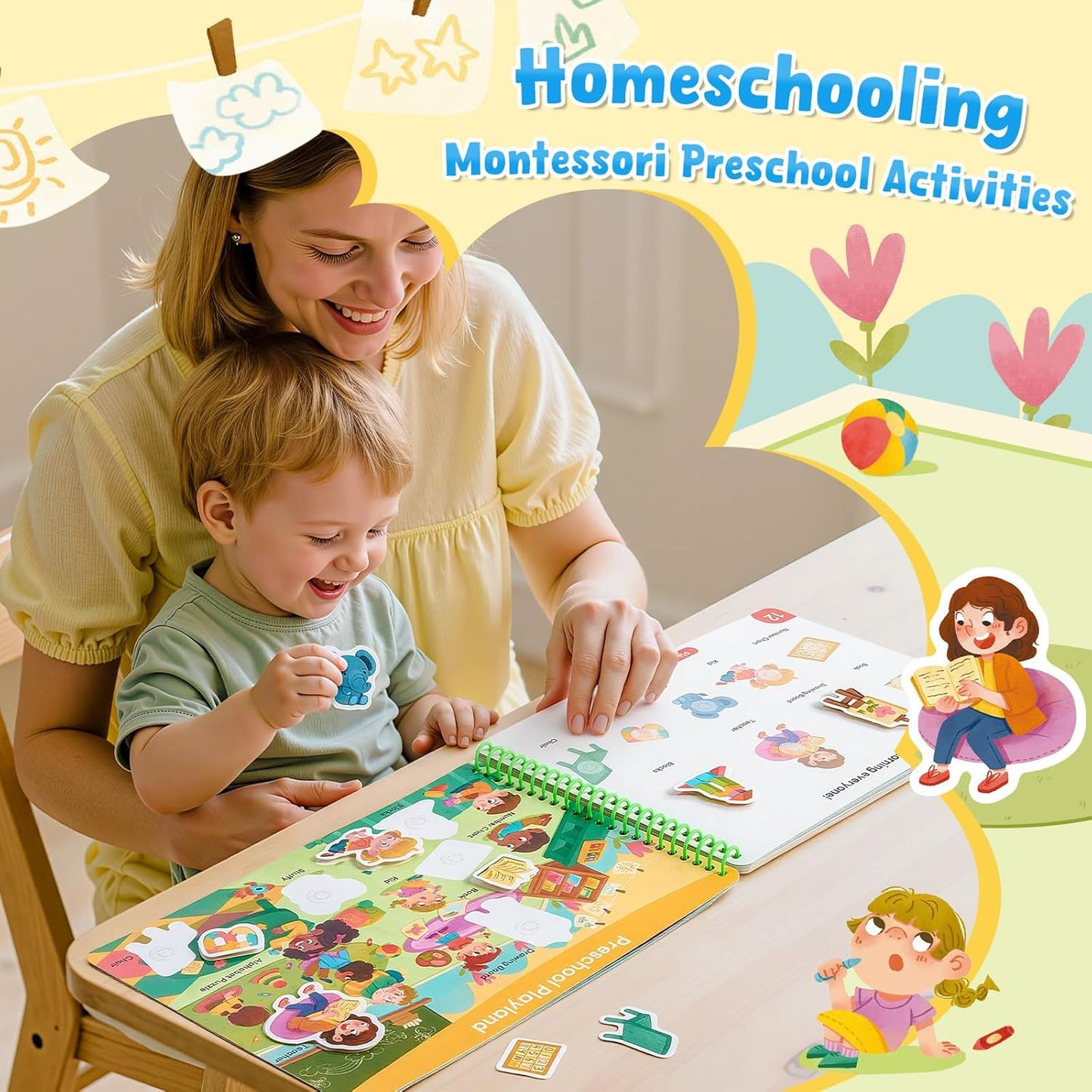 📖 Montessori Preschool Busy Book (15 Themes)