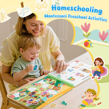 📖 Montessori Preschool Busy Book (15 Themes)