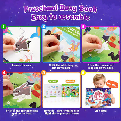 📖 Montessori Preschool Busy Book (15 Themes)